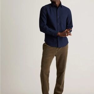 Quince Organic Cotton Stretch Textured Twill Shirt Large NEW